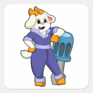 Geitte als mechanisch met schroevendraaier vierkante sticker