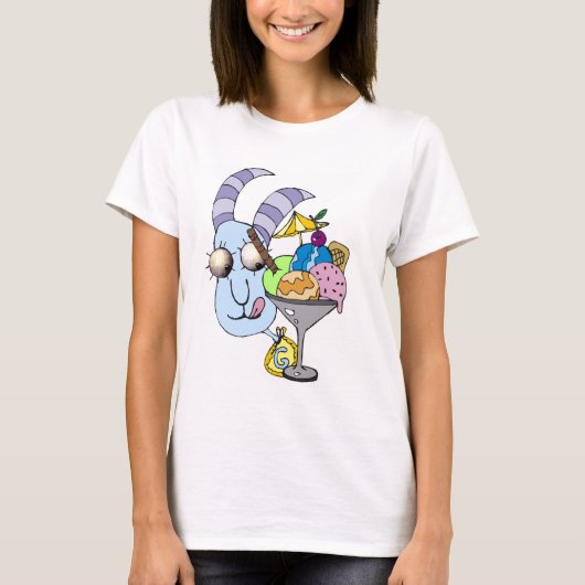 Geitte met ijsschuimer t-shirt (Voorkant)