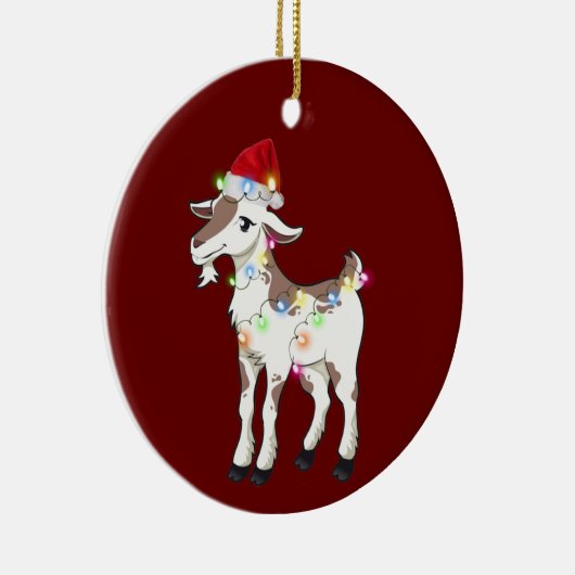 Geitte met Petten kerstmis Keramisch Ornament (Rechts)