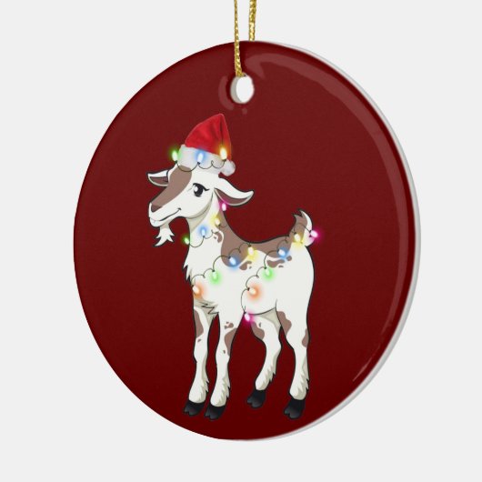 Geitte met Petten kerstmis Keramisch Ornament (Links)