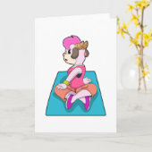 Geitte Yoga op Yoga mat Kaart (Gele Bloem)