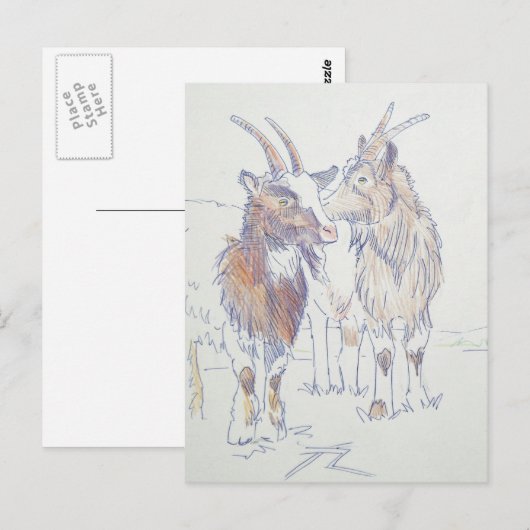 Geittekening - De broers en zussen Briefkaart (Voorkant / Achterkant)
