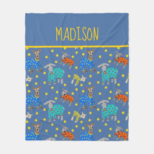 Geitten die pyjama's dragen, gepersonaliseerd fleece deken (Voorkant)
