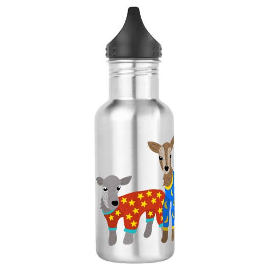 Geitten die pyjama's illustreren op persoonlijke t waterfles (Links)