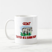 Geitten gevangen in een menselijk lichaam koffiemok (Links)