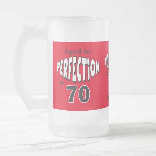 Gejaard aan Perfectie bij 70 | 70e verjaardag Matglas Bierpul (Links)