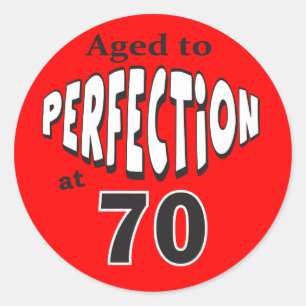 Gejaard aan Perfectie bij 70 70e verjaardag Ronde Sticker