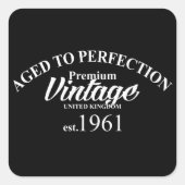 Gejaard tot perfecte  1961 vierkante sticker (Voorkant)
