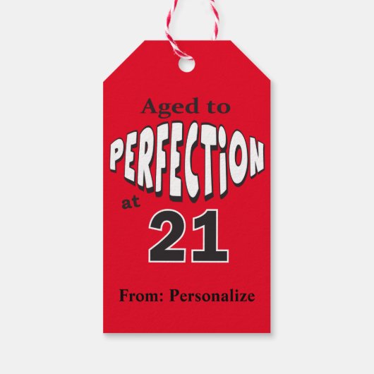 Gejaard tot perfectie op 21 cadeaulabel (Achterkant)