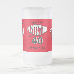 Gejaard tot perfectie op 40 40e verjaardag matglas bierpul