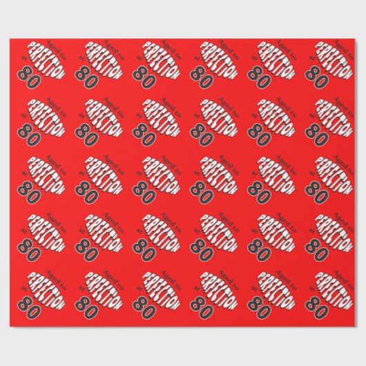 Gejaard tot perfectie op 80 | 80e verjaardag cadeaupapier (Vlak)