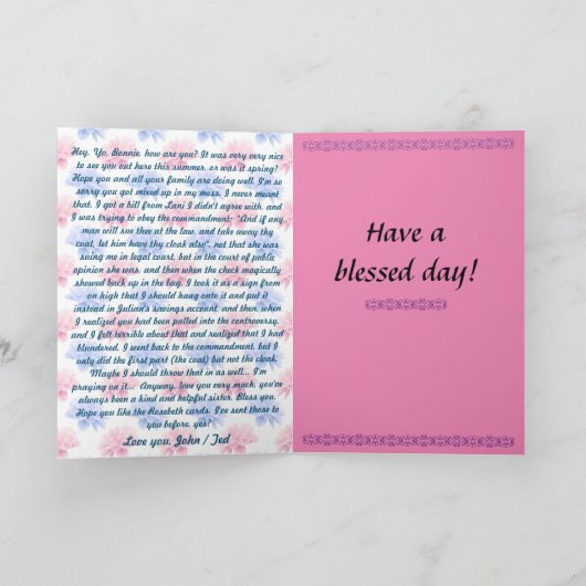 Gejaarde bonen kaart (Binnen)