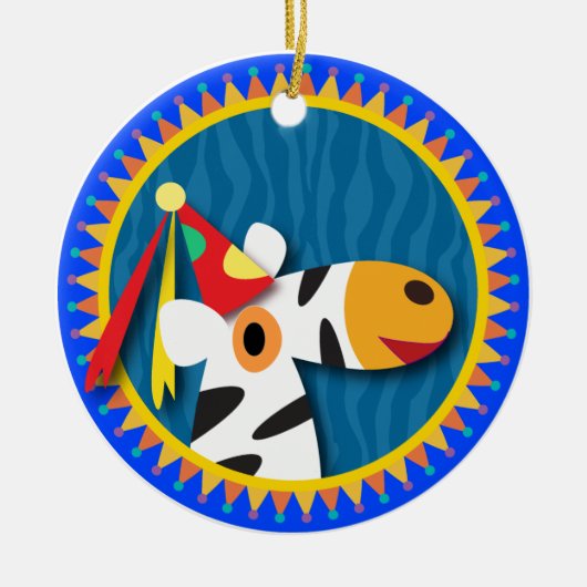 Gejaarde kinderen: Zebra Keramisch Ornament (Voorkant)