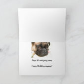 Gejaarde leeftijd niet gelukkig, Humor met hond Kaart (Binnen)