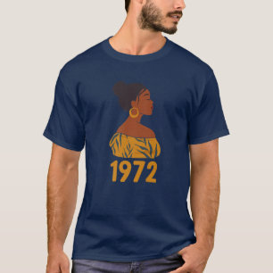 Gejaarde T S geboren in 1972 50-jarige zwarte vrou T-shirt