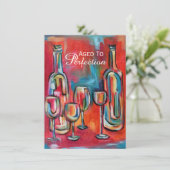 Gejaardenfeest voor perfecte wijn kaart (Staand voorkant)