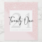 GEJUICH 21E VERJAARDAG, FEESTGUNST WIJN ETIKET (Enkel label)