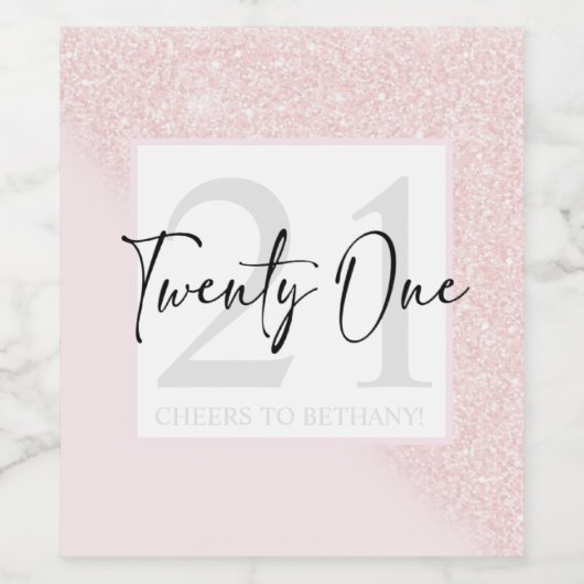 GEJUICH 21E VERJAARDAG, FEESTGUNST WIJN ETIKET (Enkel label)