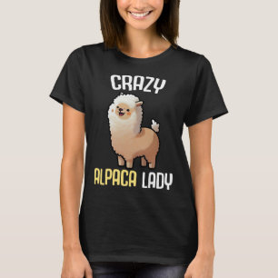 Gek Alpaca Lady Vrouwen Leuke Alpaca Lama Zoo 5 T-shirt