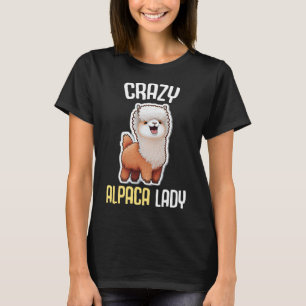 Gek Alpaca Lady Vrouwen Leuke Alpaca Lama Zoo 7 T-shirt