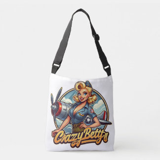 Gek betty piloot meisje van ww2 pinup crossbody tas