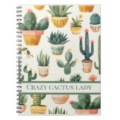 "Gek cactus dame! tekst op een cactus ontwerp Notitieboek (Voorkant)