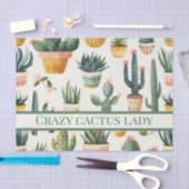 "Gek cactus dame! tekst op een cactus ontwerp Tissuepapier (Craft)