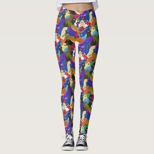 Gek Cross Eyed Planarian Worm All Over Print Leggings (Voorkant)