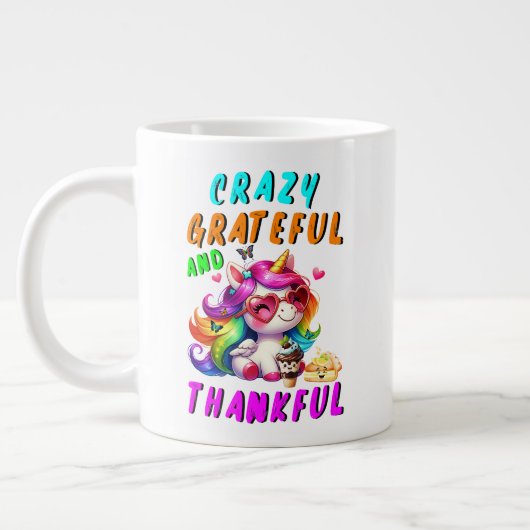 Gek, dankbaar en dankbaar grote koffiekop (Links)