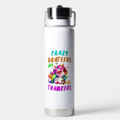 Gek, dankbaar en dankbaar waterfles (Achterkant)