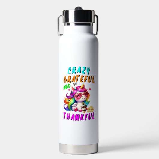 Gek, dankbaar en dankbaar waterfles (Voorkant)