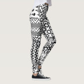 Gek, Funky, Zwart-wit patroon, Cool Leggings (Rechts)