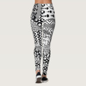 Gek, Funky, Zwart-wit patroon, Cool Leggings (Achterkant)