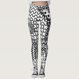 Gek, Funky, Zwart-wit patroon, Cool Leggings