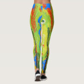 Gek geel sinaasappel rood groen dans leggings (Achterkant)