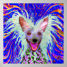 Gek Gelukkig Chinees Crested Art Portret