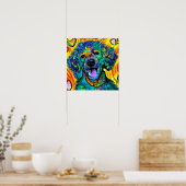 Gek Gelukkig Cockapoo Dog Art Portret Poster (Keuken)