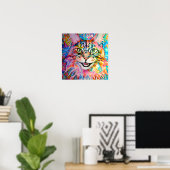 Gek Gelukkig Maine Coon Kat Portret Kunst Poster (Thuiskantoor)