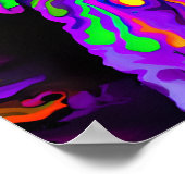 Gek Gelukkig Poodle Dog Art Portret Poster (Hoek)