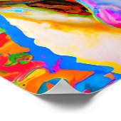 Gek Gelukkig Shar-Pei Hond Kunst Portret Poster (Hoek)