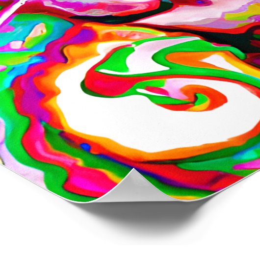 Gek Gelukkig Tabby Kat Portret Kunst Poster (Hoek)