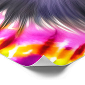Gek Gelukkig Zwart Pommerse Hond Tie Dye Art Poster (Hoek)
