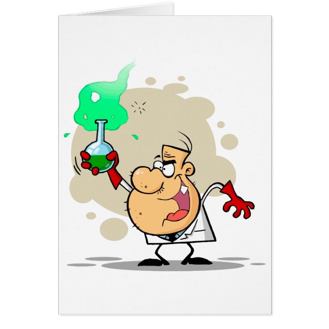 gek gestoorde wetenschapper cartoon (Voorkant)