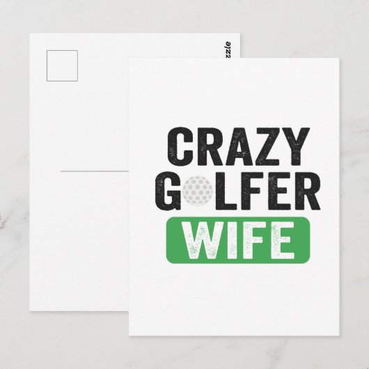 Gek Golfer Vrouw Grappig Golf Widow Vrouw Golf Cou Briefkaart (Voorkant / Achterkant)