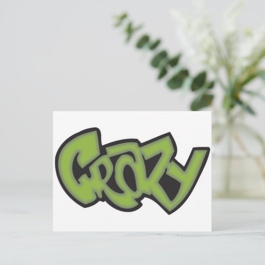 Gek - Graffiti Briefkaart (Staand voorkant)