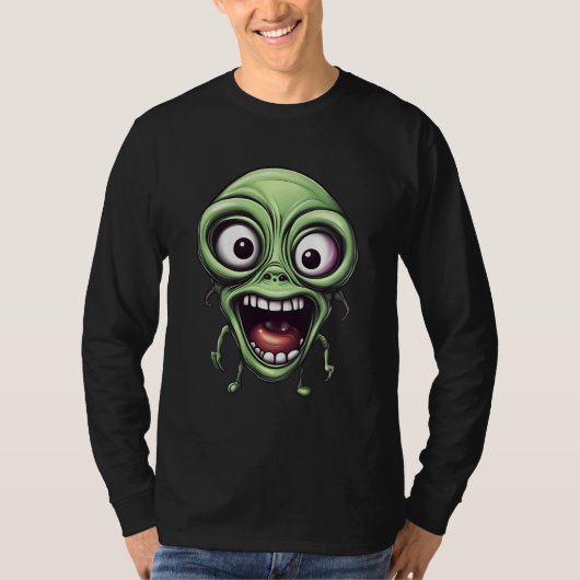Gek grappig buitenaards wezen t-shirt (Voorkant)