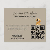 Gek Grappig Hond Walker Sitter QR Code Modern Flyer (Achterkant)