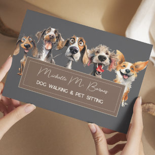 Gek Grappig Hond Walker Sitter QR Code Modern Flyer