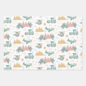 Gek grappig transport en dier. Kinder baby Inpakpapier Vel (Voorkant)