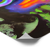 Gek Halloween Zwart Kat Portret Kunst Poster (Hoek)